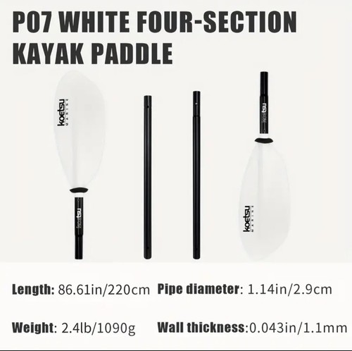 White kayak paddle 220 - white,
