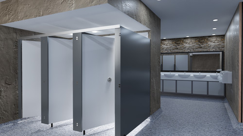 Quadruple toilet cubicle - quadruple, made