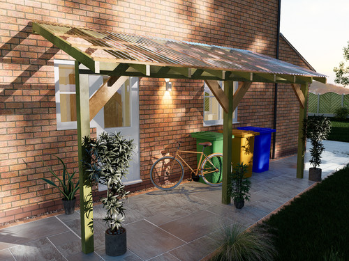 Wooden lean veranda - wooden, to