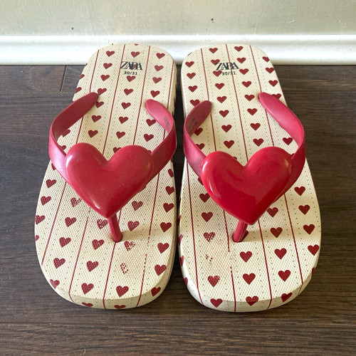Zara heart print flip - zara, flip-flop