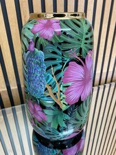 Ceramic green and pink palm