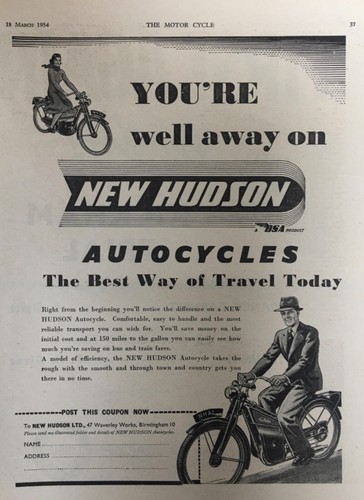 New hudson autocycle 1954 - autocycle,