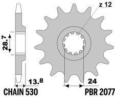 PBR Front Sprocket in Steel for KAWASAKI 1100 ZR (ZRX1100 C1-2 D1) 1997-2000 17T