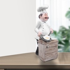  Resin Chef Sculpture Figurines Kitchen Decor Tall Statues Decoration