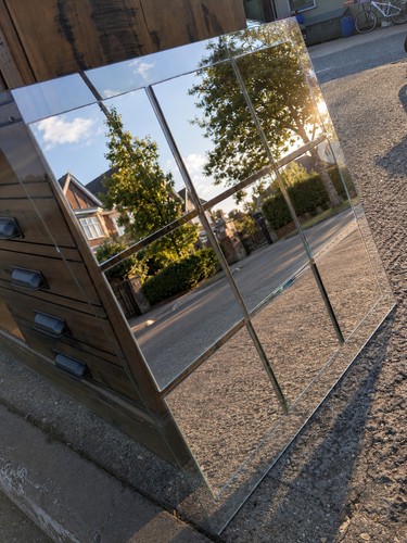 Mirror window pane design wall - mirror,
