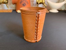 Brown Leather Tapered Dice Cup