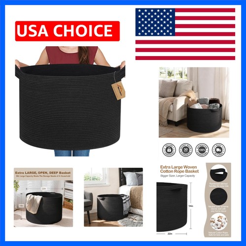 Large black blanket basket - large,