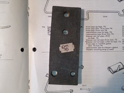 New exhaust mounting strap - new,