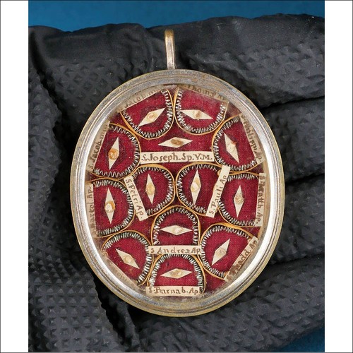 Antique reliquary with relics - reliquary,