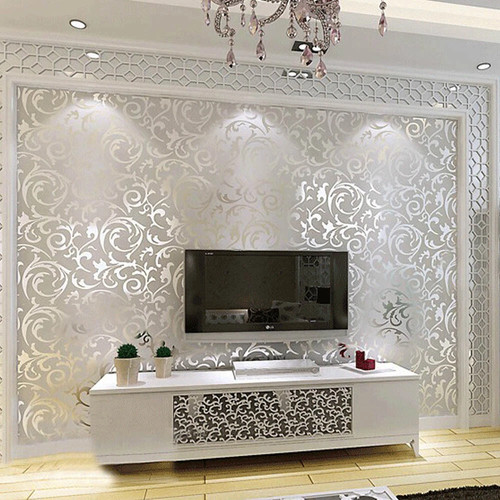 Glitter damask wallpaper - damask,