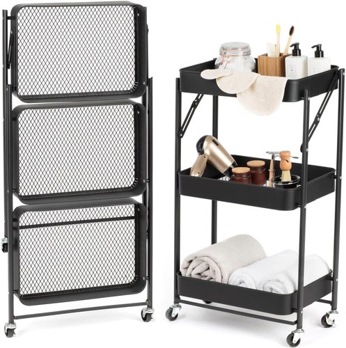 Tier foldable beauty trolley - 3-tier,