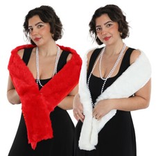 Women's Faux Fur Shawl 1920s