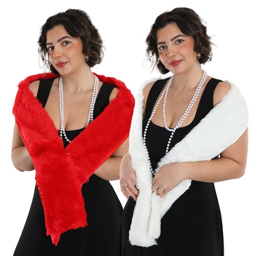 Women faux fur shawl 1920s - fur,