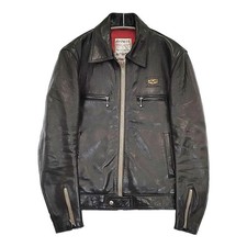 Lewis Leathers Dominator 551 Leather Sheepskin Rider Jacket Black Used