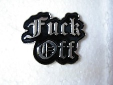 Fukc off pin badge. Silver