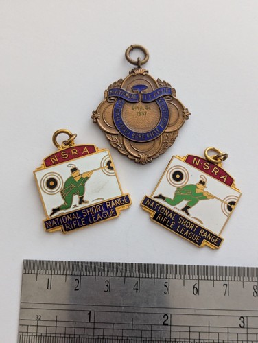 Vintage enamel rifle medals - vintage,