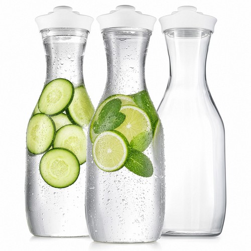 Pack glass pitchers - 3, narrow