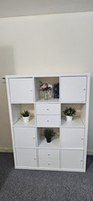 IKEA KALLAX Shelving Unit White (112×147 Cm) with Doors & Drawers Excellent Used