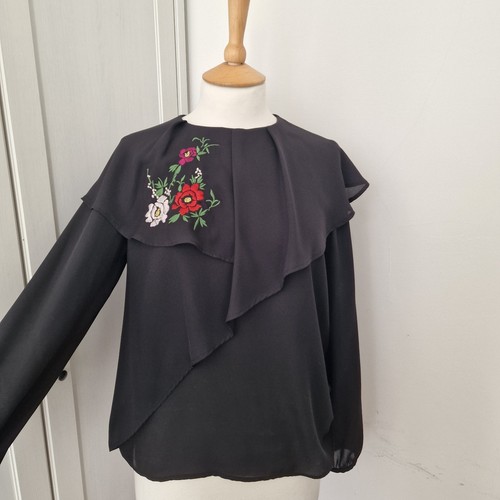 Zara floral embroidered ruffle - floral,