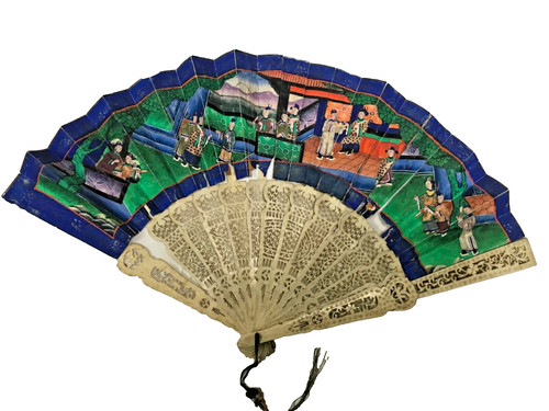 Antique chinese hand fan - chinese,