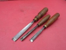 3 Vintage Wood Carving Chisels