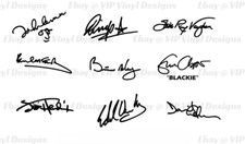 2 x Guitar Artists Signature Matt Vinyl Decal Stickers For Guitar Headstock