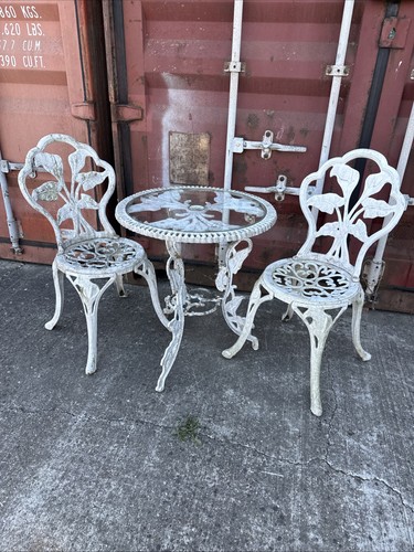 Vintage white iron - white, garden