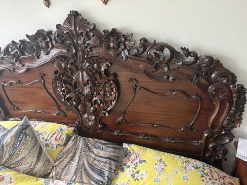 Rococo mahogany king bed - king,