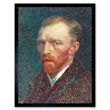 Van Gogh 1887 Self Portrait Oil Painting Art Print Framed 12x16