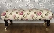 A new footstool in Laura Ashley Hydrangea Raspberry fabric