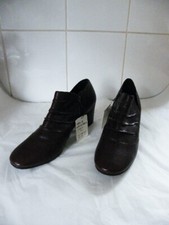 HOGL SHOES WITH SIDE ZIP SIZE 9 43 BROWN LEATHER MID HEEL TROUSER SHOE AUSTRIAN