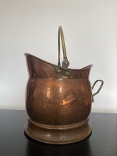 Antique copper coal scuttle /