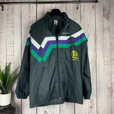 Adidas Mens Black Vintage 90s Waterproof Windbreaker Jacket Size Large
