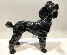 Coopercraft - Vintage Ceramic Black Poodle Dog Figurine - 21cm Long 19cm Tall