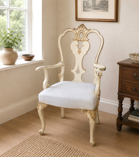 French style painted armchair - style,