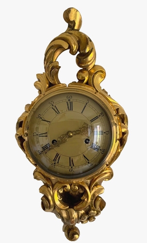 Vintage gild wall clock - vintage,