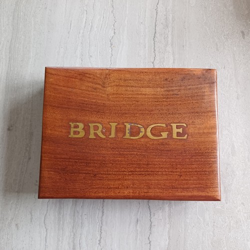 Vintage wooden bridge card - wooden,