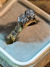 18ct Gold Ring with diamonds mount In Platinum Art Deco Very Nice 18kt 