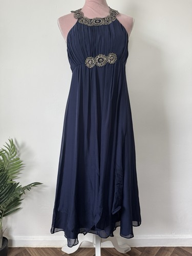 Monsoon navy silk midi - navy,