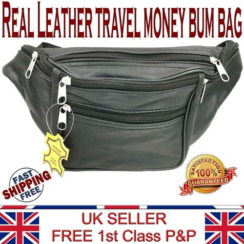 Leather bum bag black - bag, belt