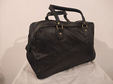 Mens black faux leather shower bag gym toiletries carrier