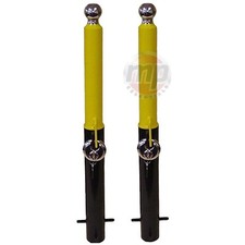 2 x Maypole Heavy Duty Yellow Removable Security Post Driveway Ballard & PadLock