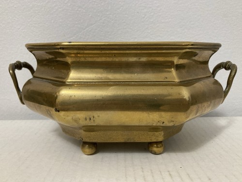Vintage solid brass planter - vintage,