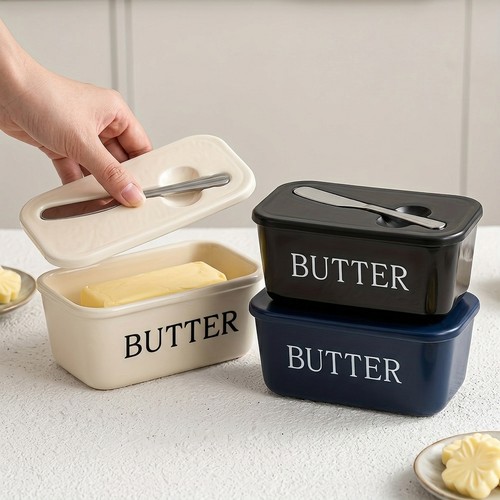 Large plastic butter dish - butter,