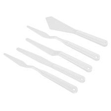 6pcs White Plastic Palette Spatulas for Painting Art and Pigment Mixing