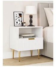 Apetaccat White Bedside Table