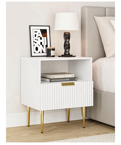 Apetaccat white bedside table - white,