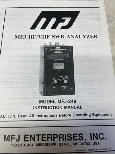 Mfj 249 vhf - 249, hf/vhf