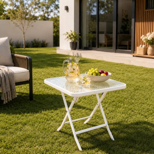 Square folding garden table - folding,