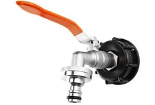 ibc water storage tank adaptor to garden lever tap with universal hose connector